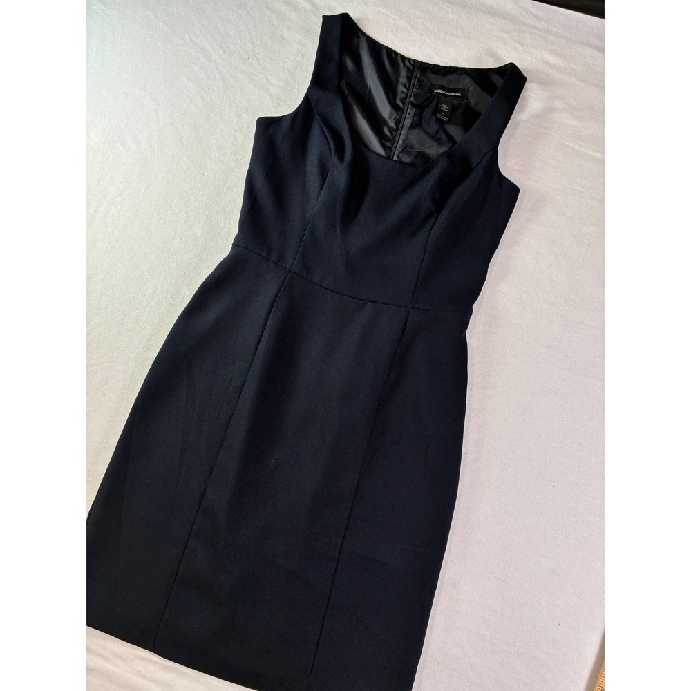 Moda International Navy Sleeveless Sheath Dress 10 Professional Tailored
